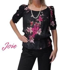 Joie Silk Floral Puff sleeve blouse size xs